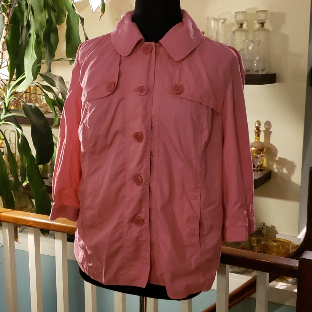 INC Concepts 100% Cotton Pink Womans Button Front Top